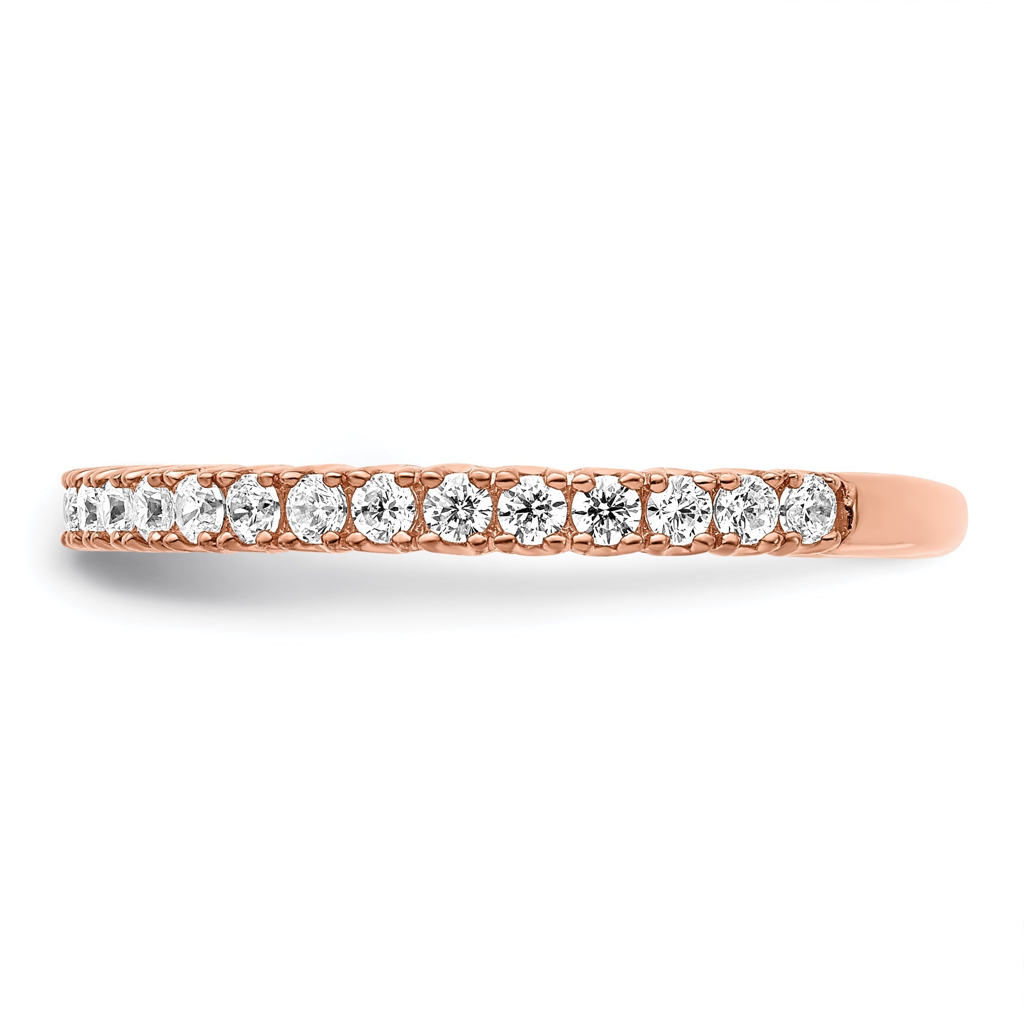 Sterlingsilber Schimmernd Roséfarben Glanz Vergoldet 28 Stein Zirkonia Ring