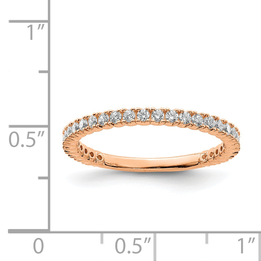Sterlingsilber Schimmernd Roséfarben Glanz Vergoldet 28 Stein Zirkonia Ring