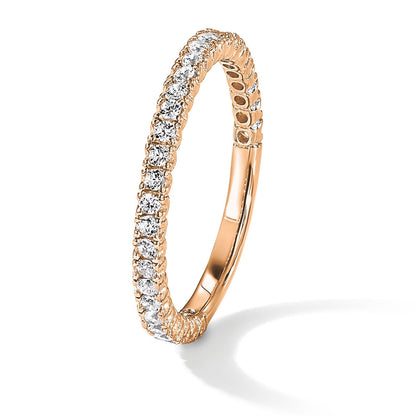 Sterlingsilber Schimmernd Roséfarben Glanz Vergoldet 28 Stein Zirkonia Ring