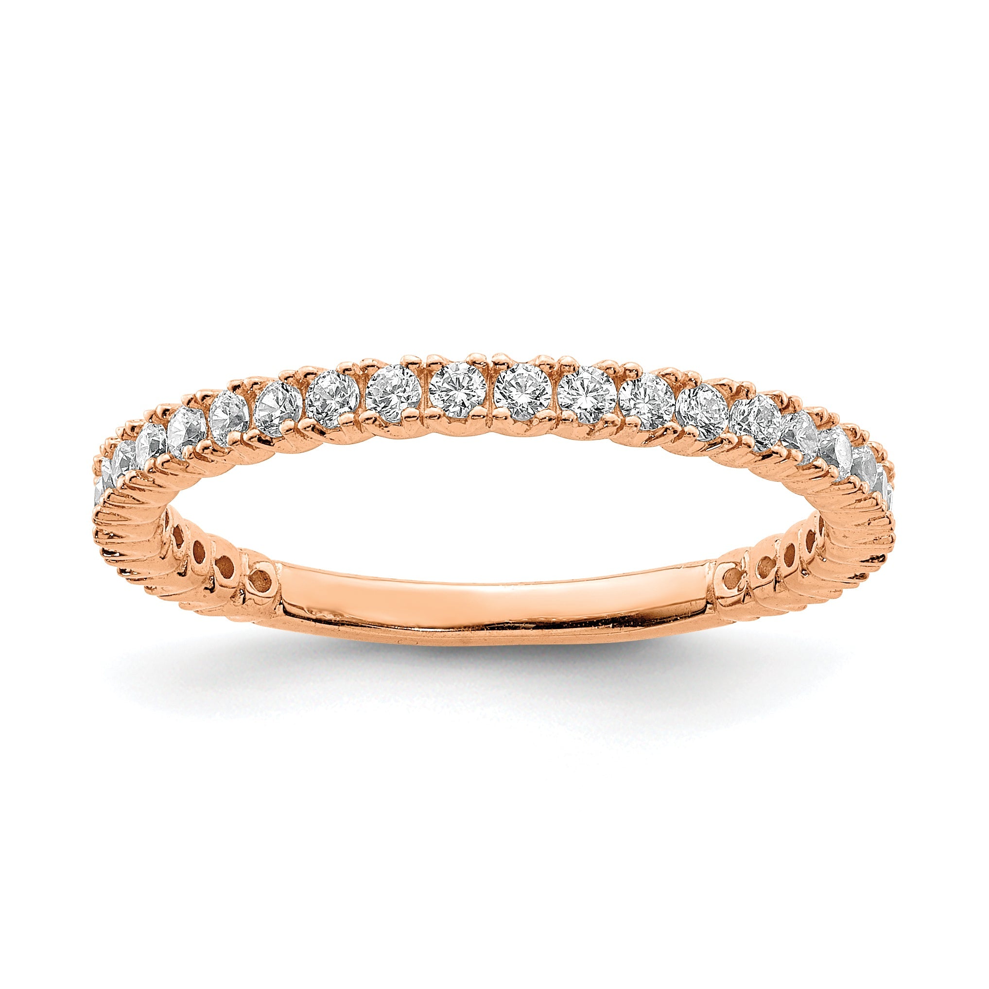 Sterlingsilber Schimmernd Roséfarben Glanz Vergoldet 28 Stein Zirkonia Ring
