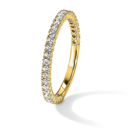 Sterlingsilber Schimmernd Goldfarben Glanz Beschichtet 28 Stein Zirkonia Ring