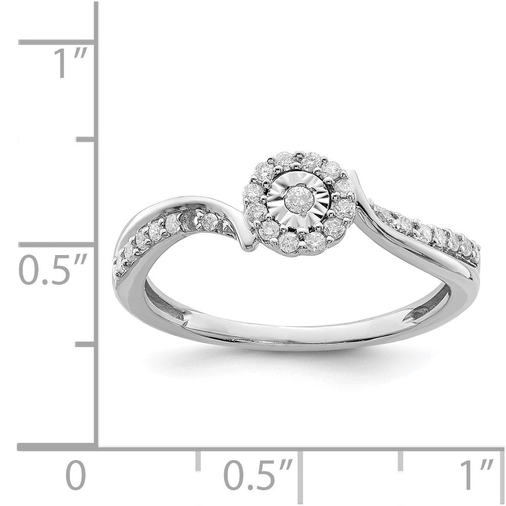 Sterlingsilber Rhodium Diamant Ring (size 8 Nur)