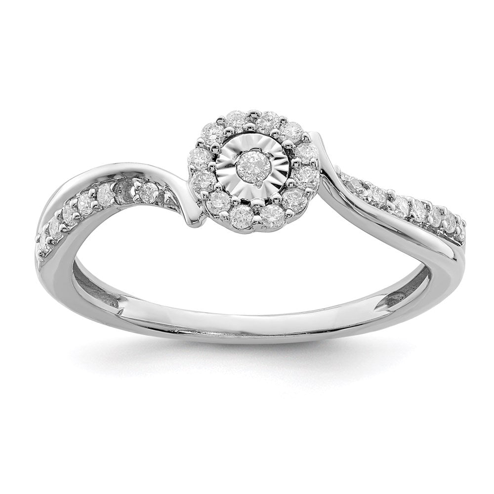 Sterlingsilber Rhodium Diamant Ring (size 8 Nur)