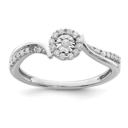 Sterlingsilber Rhodium Diamant Ring (size 8 Nur)