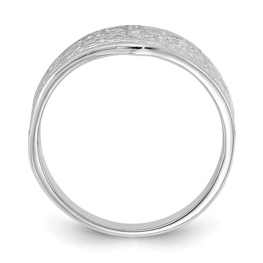 Sterlingsilber Poliert Herz Wirbel Design Ring (size 7 Nur)