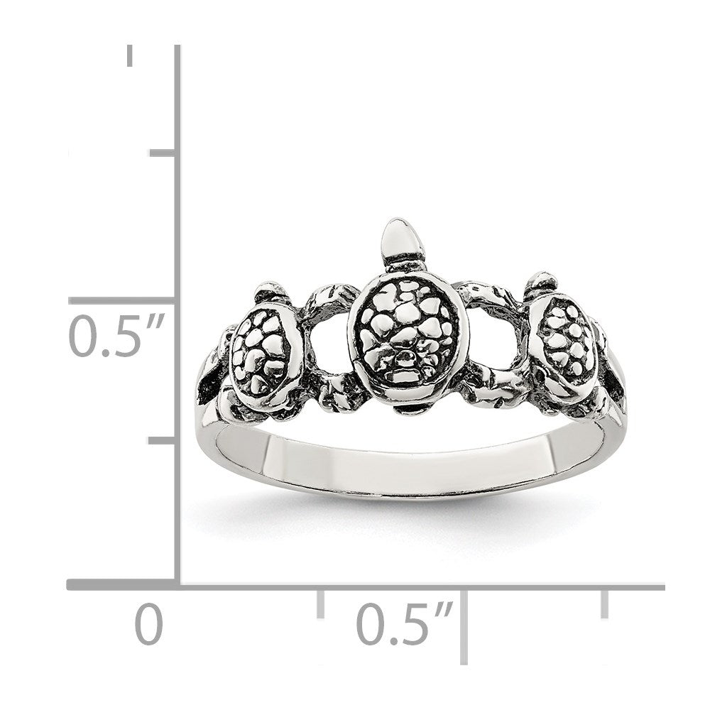 Sterlingsilber Antikisiert Schildkröte Ring
