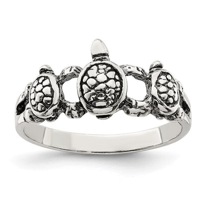 Sterlingsilber Antikisiert Schildkröte Ring