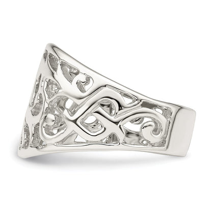 Sterlingsilber Rhodiniert Wirbel Ring