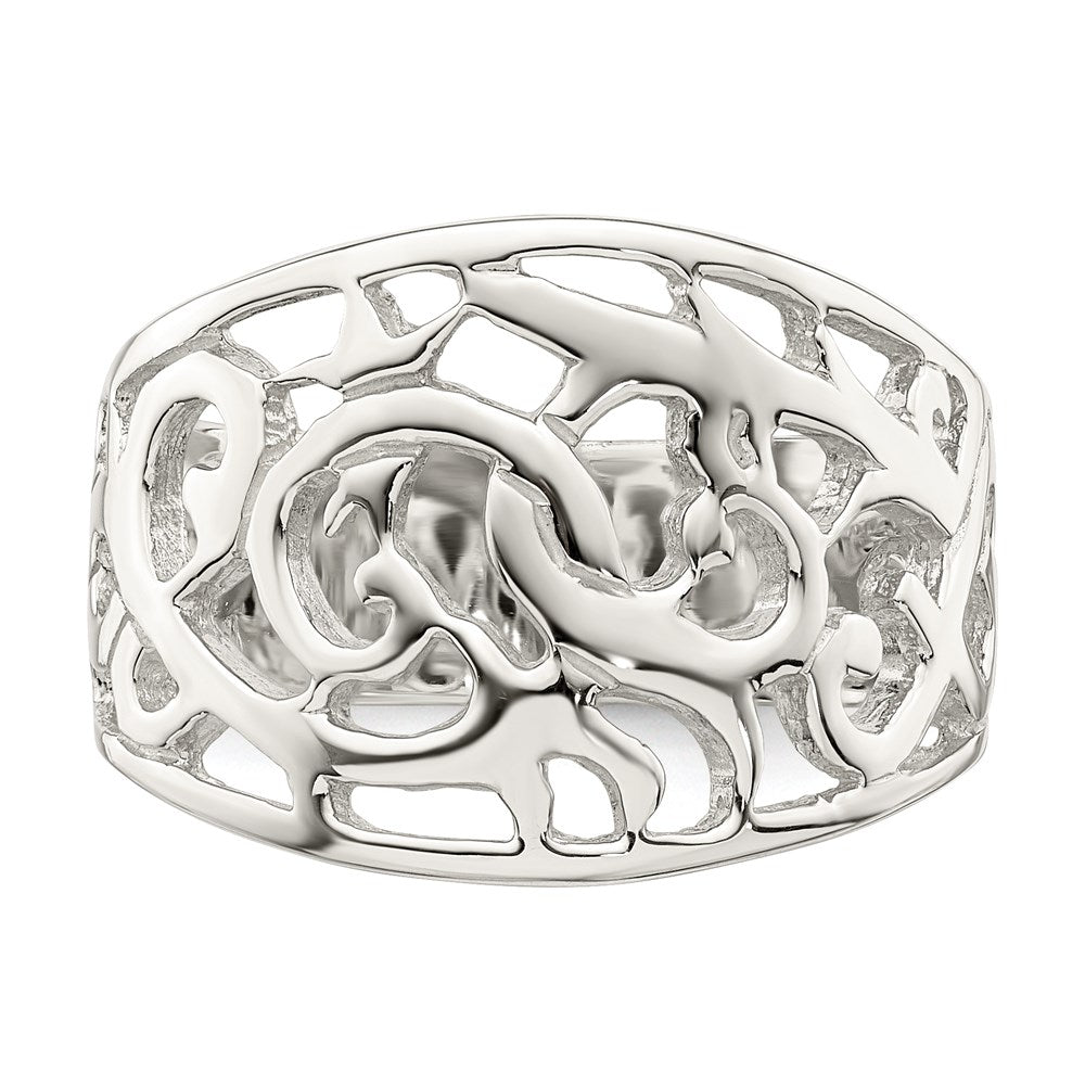 Sterlingsilber Rhodiniert Wirbel Ring