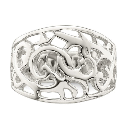 Sterlingsilber Rhodiniert Wirbel Ring