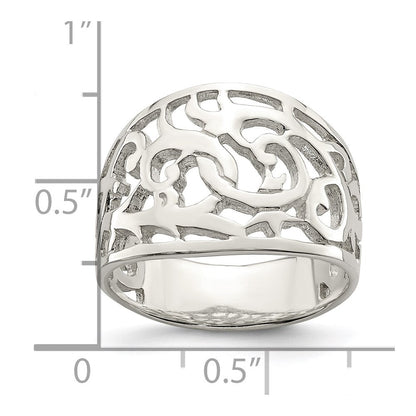 Sterlingsilber Rhodiniert Wirbel Ring