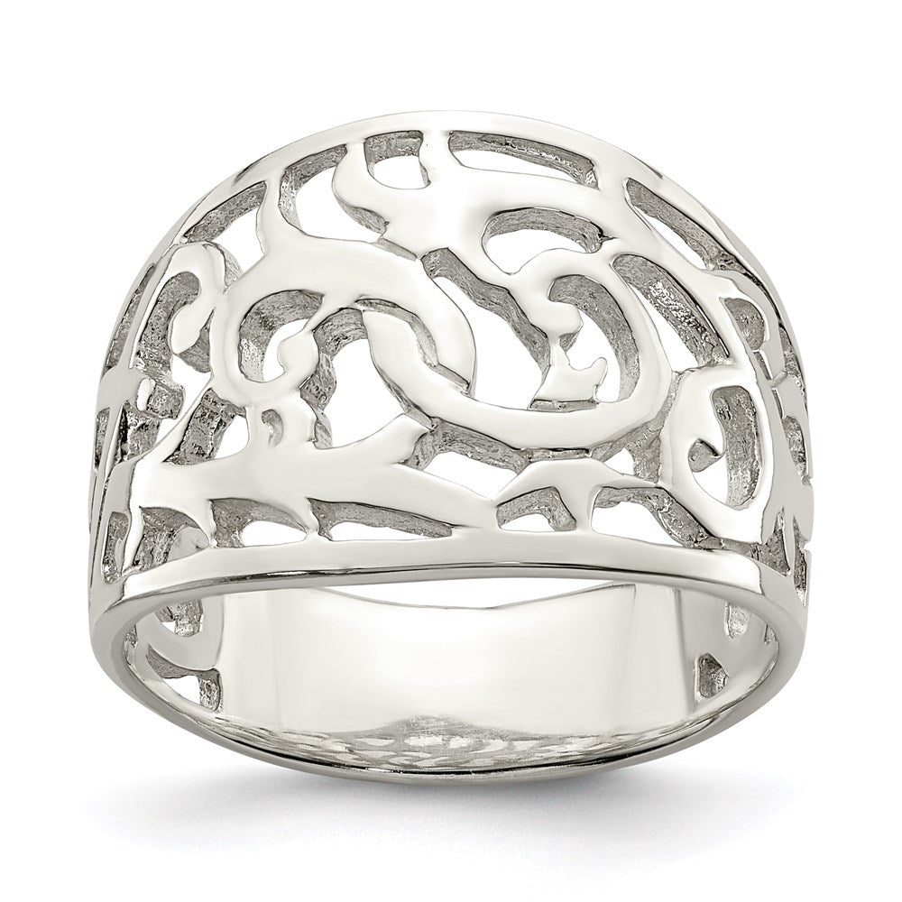 Sterlingsilber Rhodiniert Wirbel Ring