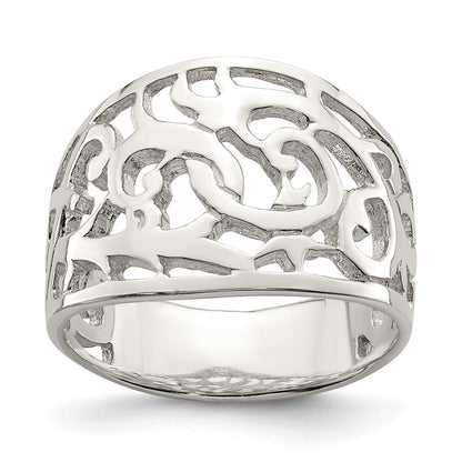 Sterlingsilber Rhodiniert Wirbel Ring