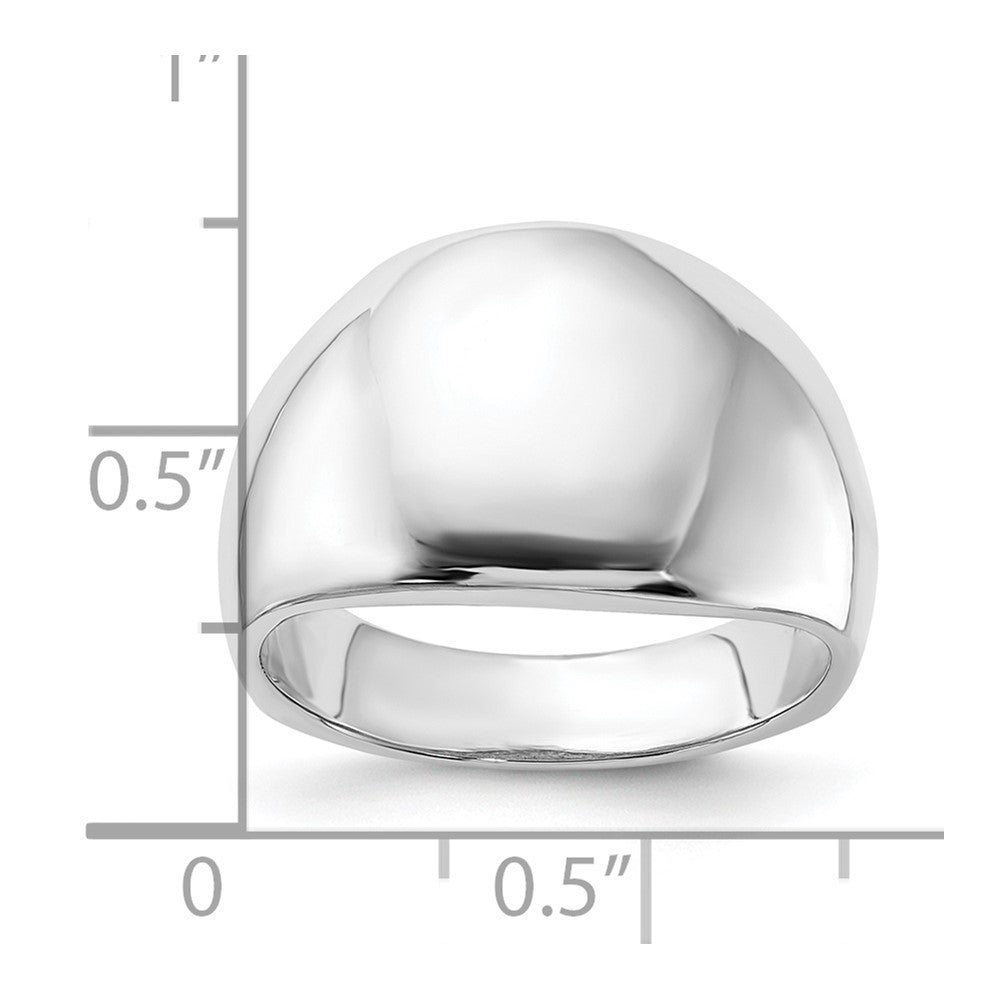 Sterlingsilber Poliert Gewölbt Ring (size 8 Nur)