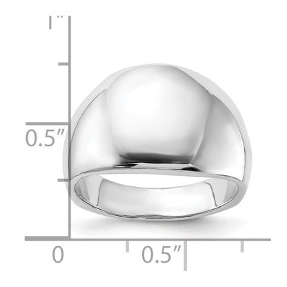 Sterlingsilber Poliert Gewölbt Ring (size 8 Nur)