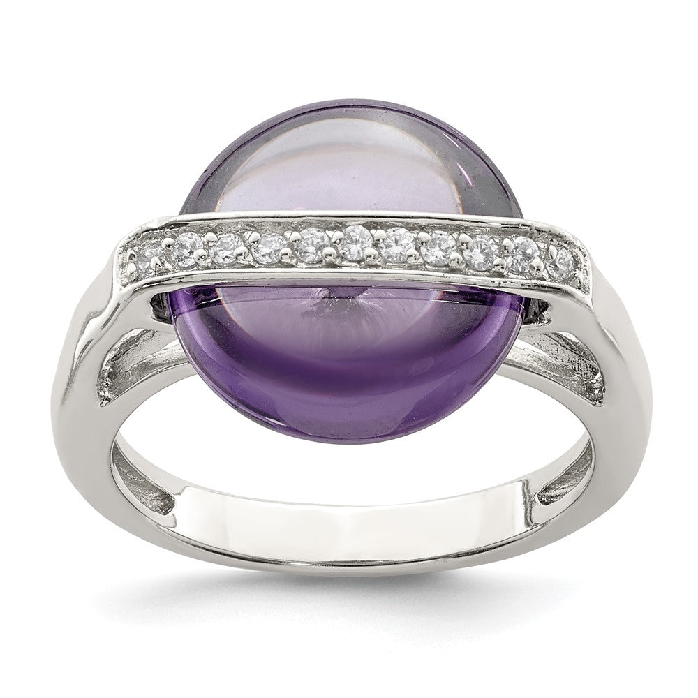 Sterlingsilber Amethyst und Zirkonia Ring