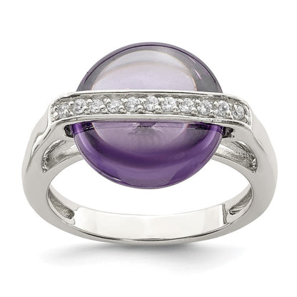 Sterlingsilber Amethyst und Zirkonia Ring