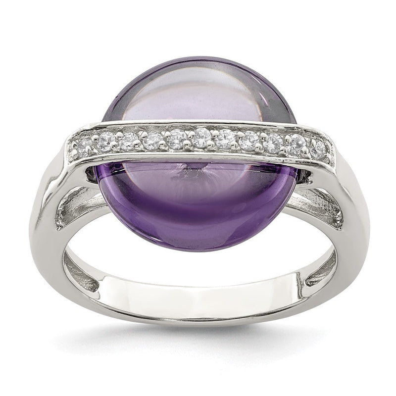 Sterlingsilber Amethyst und Zirkonia Ring