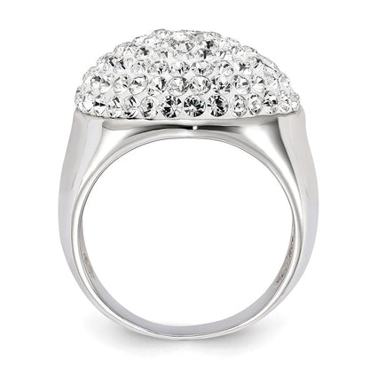 Sterlingsilber Rhodiniert Stellux Kristall Herz Ring