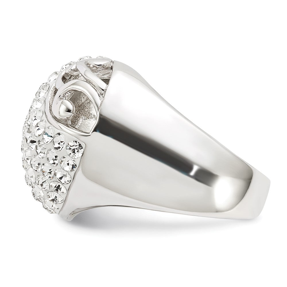Sterlingsilber Rhodiniert Stellux Kristall Herz Ring