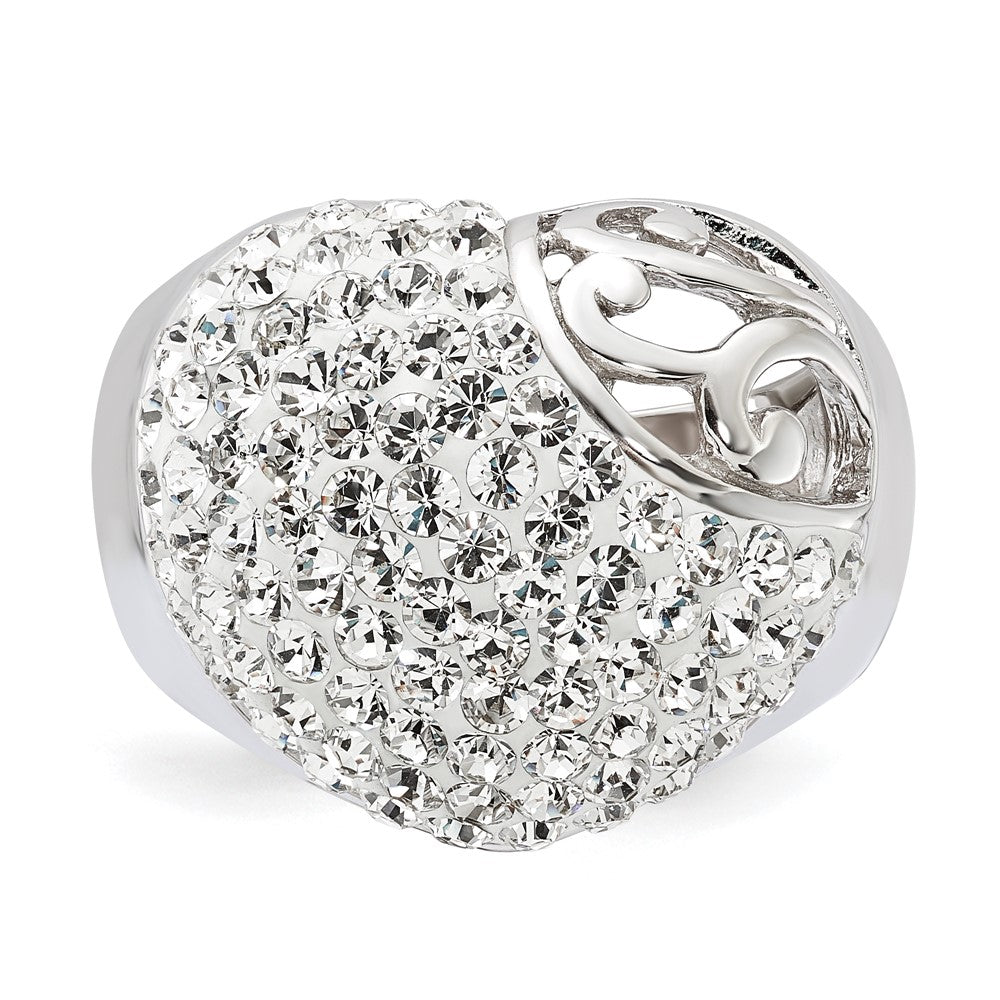 Sterlingsilber Rhodiniert Stellux Kristall Herz Ring