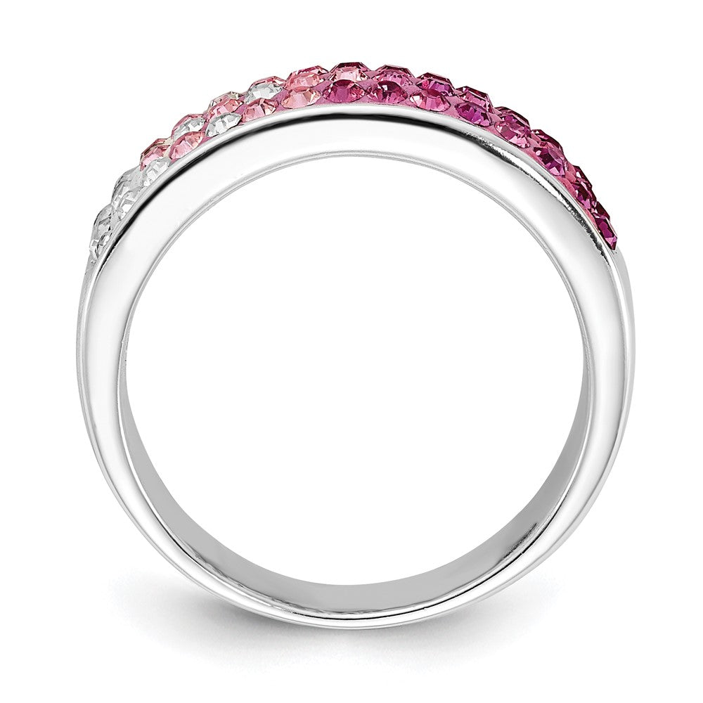 Sterlingsilber Stellux Kristall Rosa & Weiß Ombre Ring (size 7 Nur)