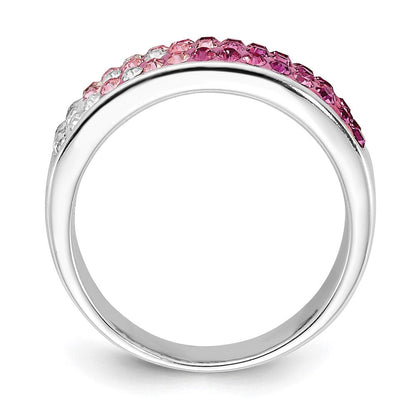 Sterlingsilber Stellux Kristall Rosa & Weiß Ombre Ring (size 7 Nur)