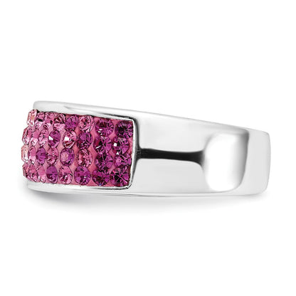 Sterlingsilber Stellux Kristall Rosa & Weiß Ombre Ring (size 7 Nur)