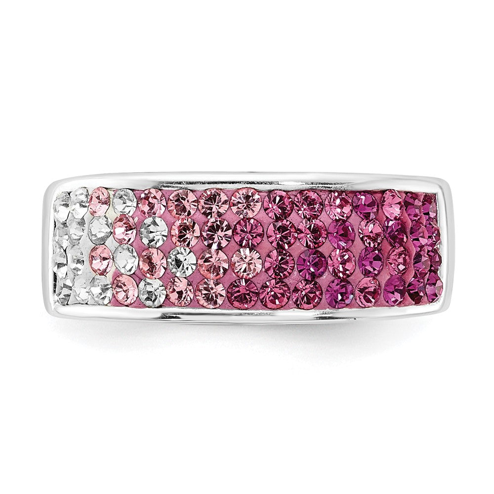 Sterlingsilber Stellux Kristall Rosa & Weiß Ombre Ring (size 7 Nur)