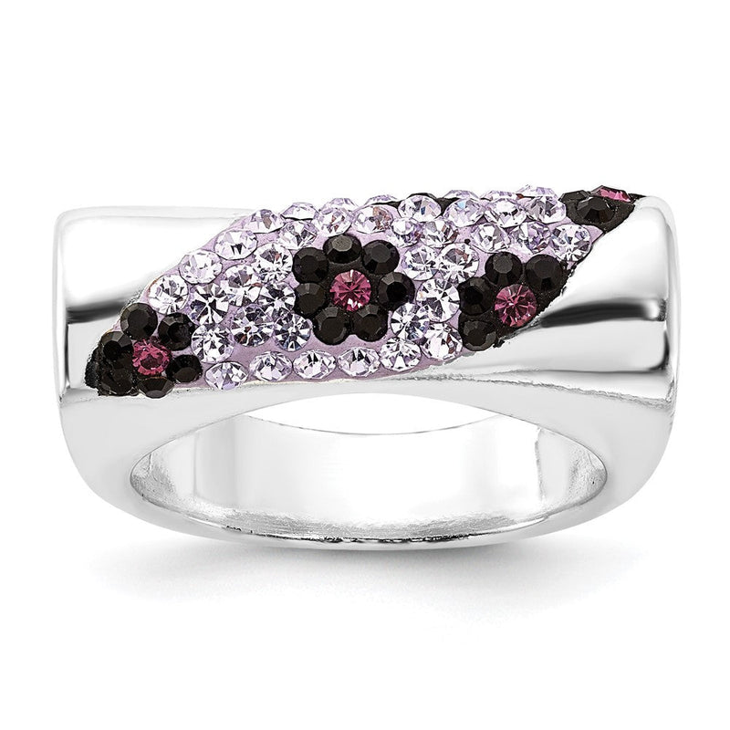 Sterlingsilber Stellux Kristall Lila Animal Druck Ring