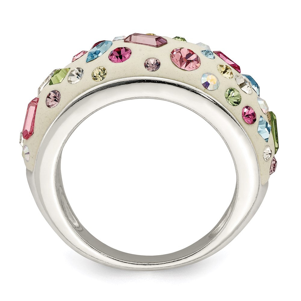Sterlingsilber Stellux Kristall Mehrfarbig Weiß Ring