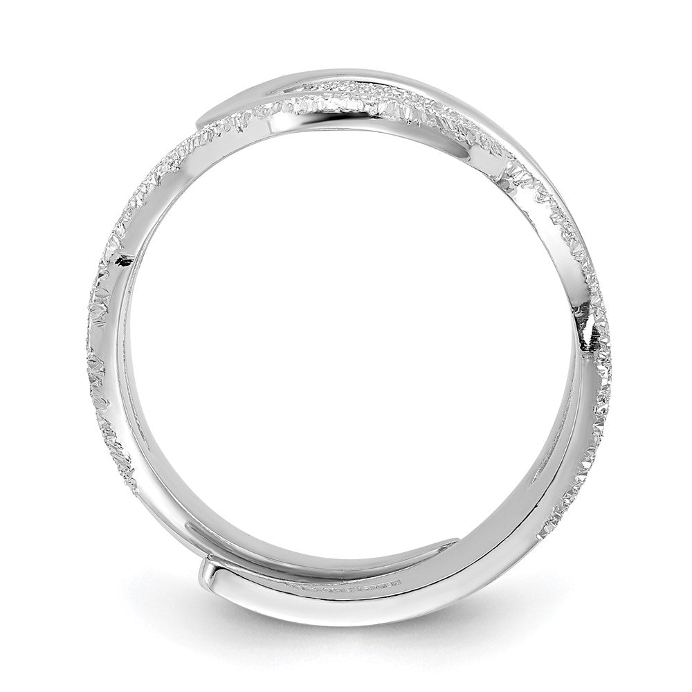 Sterlingsilber Poliert und Strukturiert Wirbel Ring (size 6 Nur)