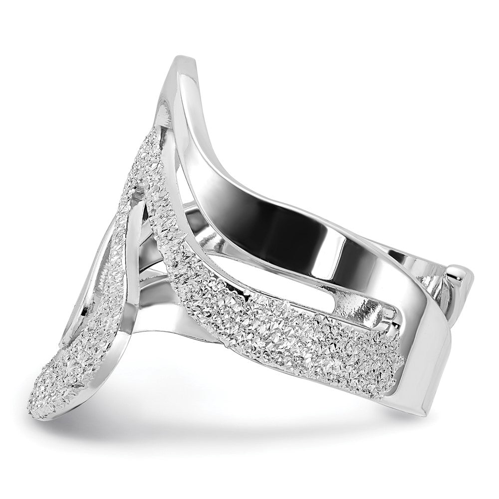 Sterlingsilber Poliert und Strukturiert Wirbel Ring (size 6 Nur)
