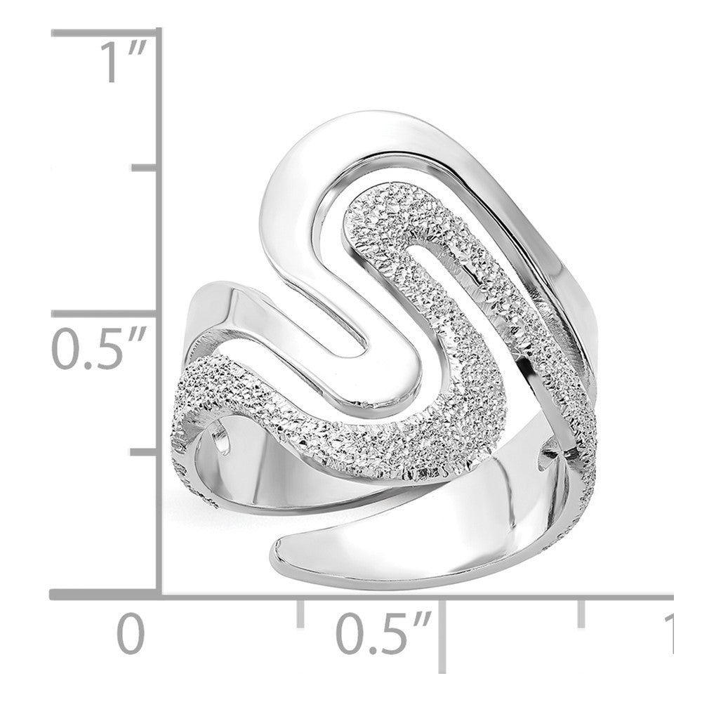 Sterlingsilber Poliert und Strukturiert Wirbel Ring (size 6 Nur)