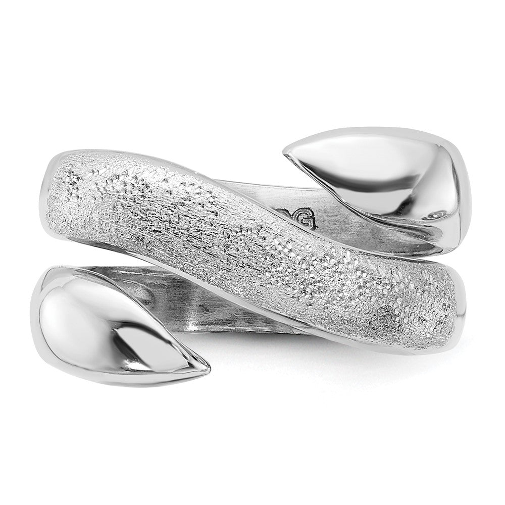 Sterlingsilber Rhodiniert Poliert und Strukturiert Wirbel Ring (size 6 Nur)