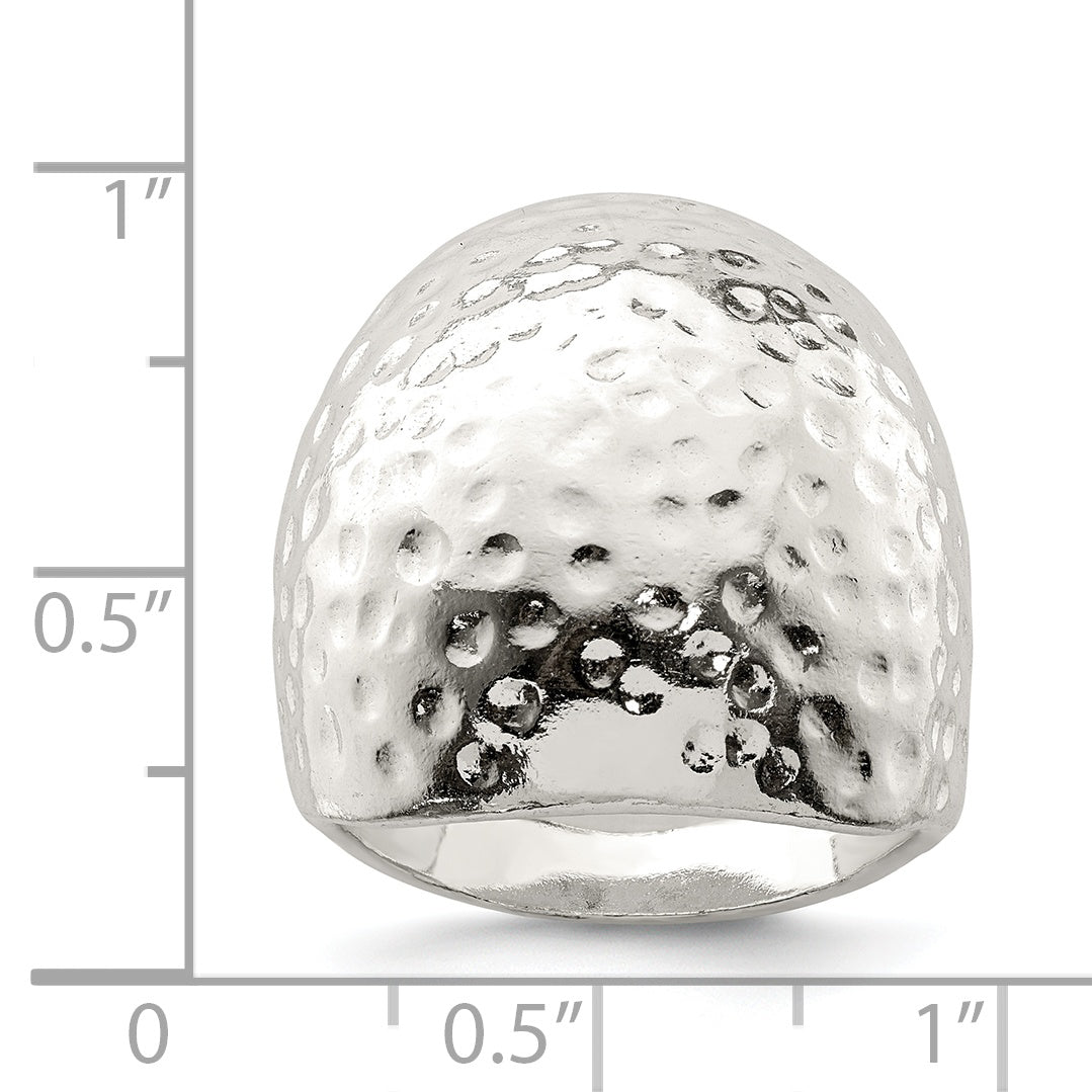Sterlingsilber Strukturiert Kuppel Ring