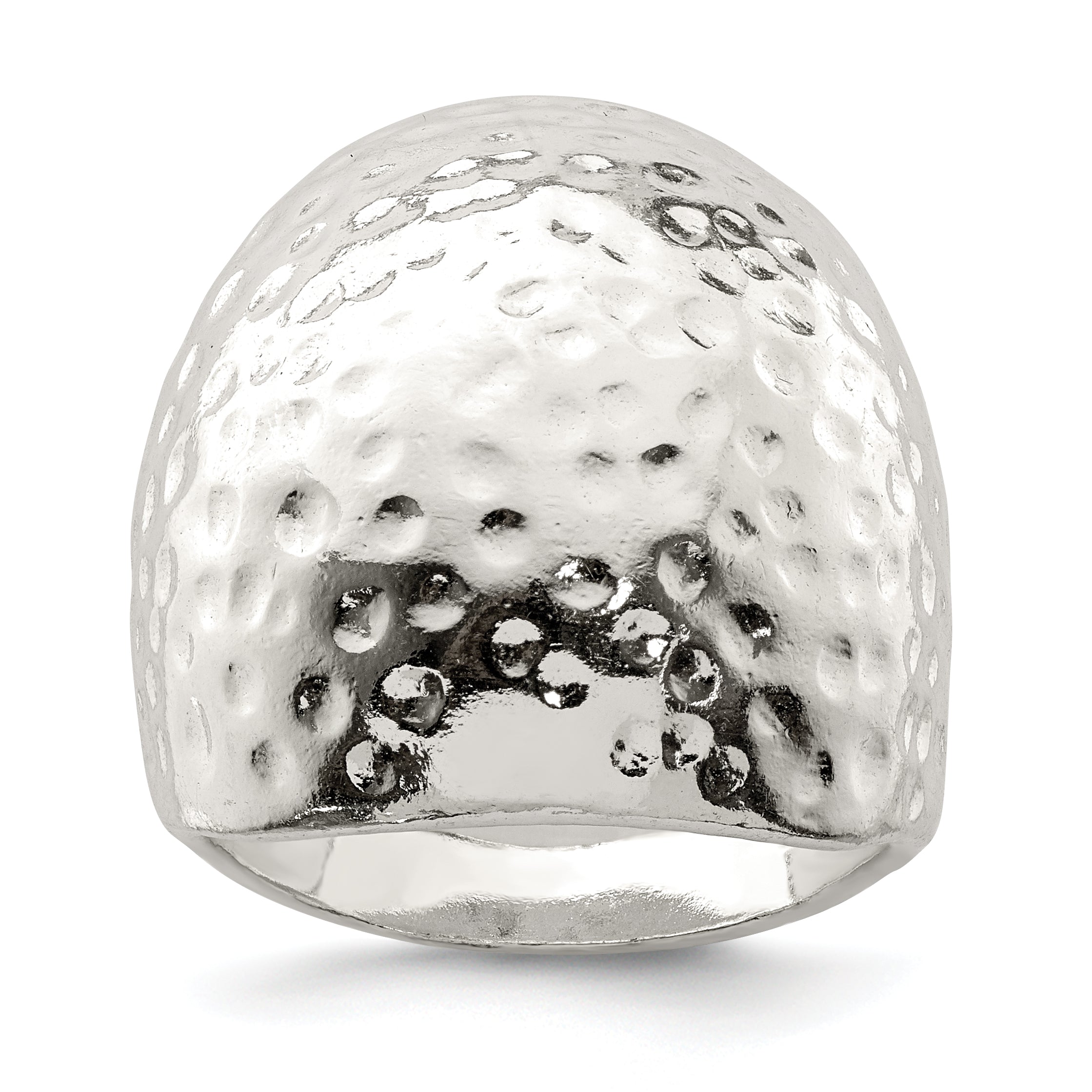 Sterlingsilber Strukturiert Kuppel Ring