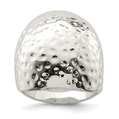Sterlingsilber Strukturiert Kuppel Ring