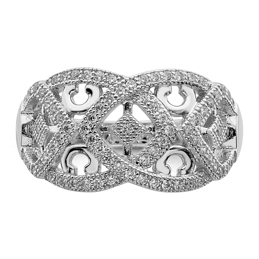 Sterlingsilber Mikro Pavé? mit Intricate Designs Ring