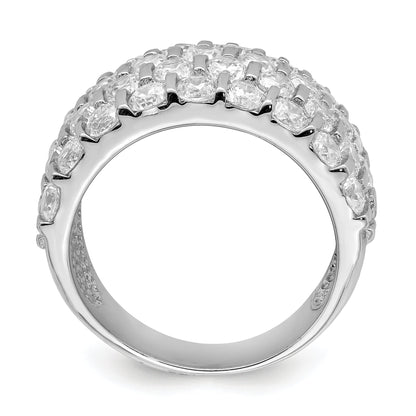 Sterlingsilber Rhodiniert Zirkonia Breit Ring