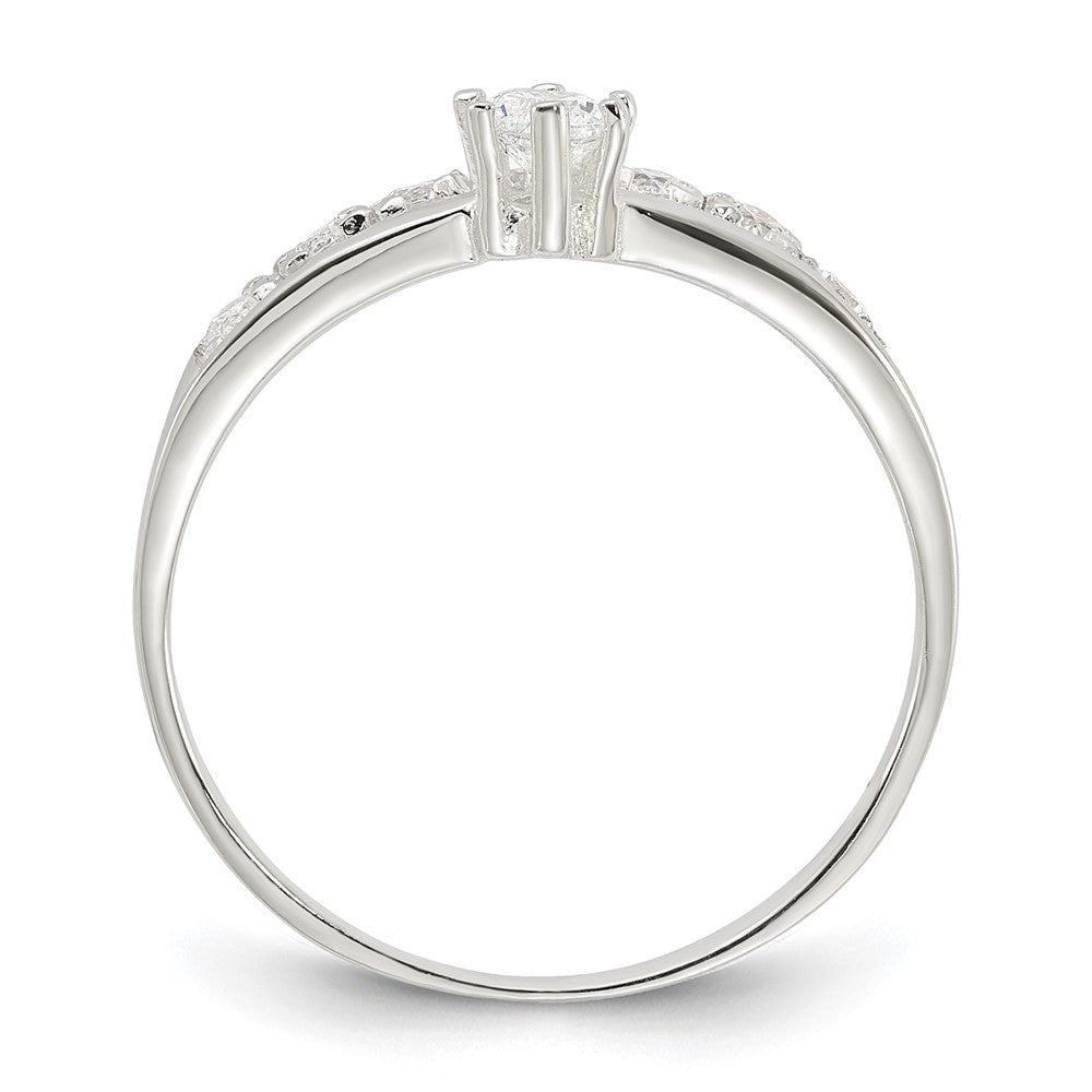 Sterlingsilber Reihe und Solitär Zirkonia Ring