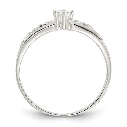 Sterlingsilber Reihe und Solitär Zirkonia Ring