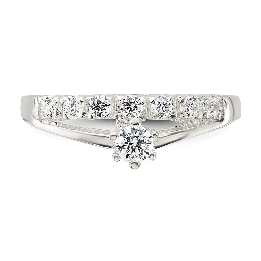 Sterlingsilber Reihe und Solitär Zirkonia Ring