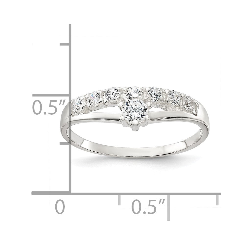 Sterlingsilber Reihe und Solitär Zirkonia Ring