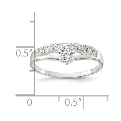 Sterlingsilber Reihe und Solitär Zirkonia Ring