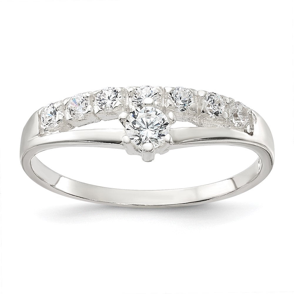Sterlingsilber Reihe und Solitär Zirkonia Ring