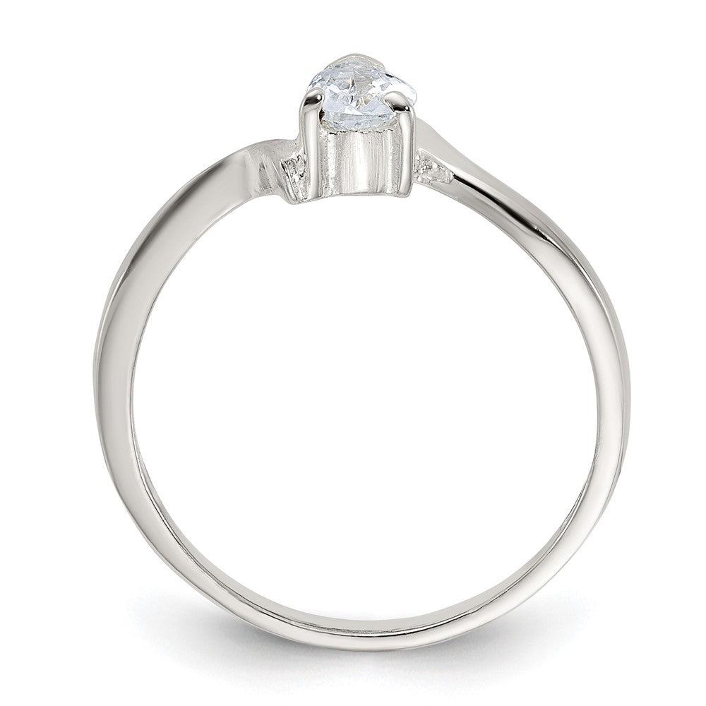 Sterlingsilber Tropfen Geformt Zirkonia Ring