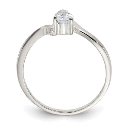 Sterlingsilber Tropfen Geformt Zirkonia Ring