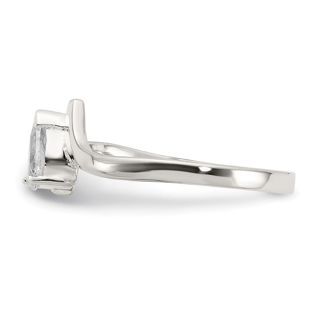 Sterlingsilber Tropfen Geformt Zirkonia Ring