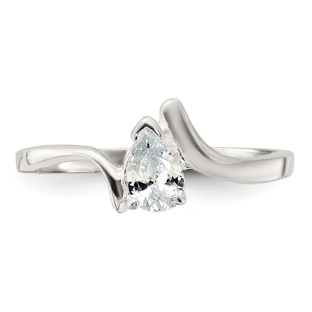 Sterlingsilber Tropfen Geformt Zirkonia Ring